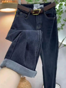 High Waist Harlan Denim Jeans Womens plus Size Elastic Slimming Dad Pants Cotton Stretch Denim Autumn Season Deep Color