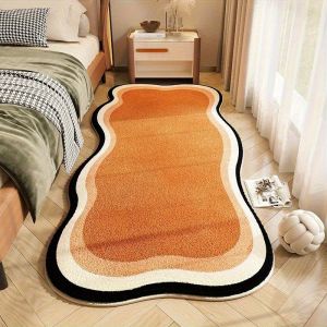 VIKAMA French-Style Cream Rug: Comfortable Soft and Warm Non-Slip Bay Window Mat for Bedrooms and Bedside Home Decor