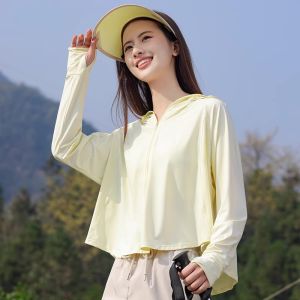 MiiOW | Cat Woman Summer New Outdoor Short Sleeve Shawl Sun Protection Clothing Womens Thin Ice Silk UV Protection Outerwear