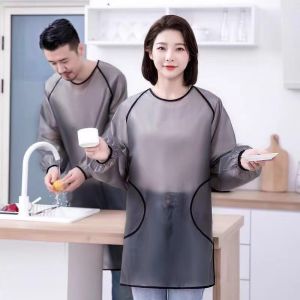 Váy Bảo Hộ Nhà Bếp TPU Chống Thấm Nước Chống Dầu Tay Dài Không Cần Giặt Dành Cho Nữ Váy Bảo Hộ Chuyên Nghiệp Cho Nhà Hàng