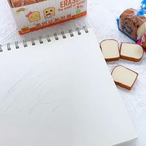Penghapus Roti Tawar / Toast Bread Eraser Rubber Setip Stip Hapusan Pensil