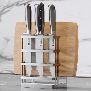 Stainless Steel 304 Multi-Function Kitchen Knife Holder Cutting Board Stand Drainage Integrated Design Kitchen Storage Rack