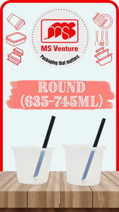 {MSV} Beverage & Dessert Cups with Lid (635ml-745ml) Anti Leak Durable BPA Free Reusable for Food Storage MS 25A MS 30