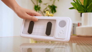 OATSBASF Bathroom Waterproof Anti-Fog Wall Mount Bluetooth Speaker Phone Holder For 4.7-7 inch Cellphone