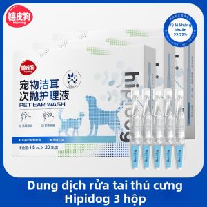 hipidog | Dung Dịch Làm Sạch Tai Nhẹ Nhàng Cho Thú Cưng Mèo Và Chó Loại Bỏ Ký Sinh Trùng Xóa Đốm Bùn Đen
