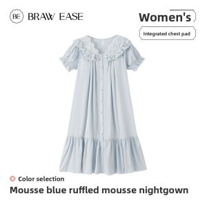 BE | Silk Iced Padded One-piece Dress Sleepwear