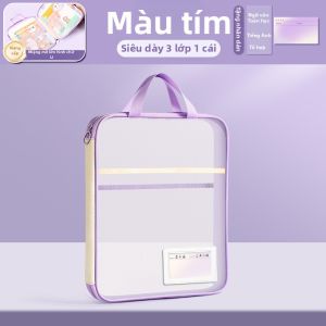 deli | Túi Đựng Hộp Sắp Xếp Trong Suốt Có Dây Kéo cho Trường A4