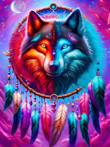 Oil Painting By Numbers Kit Wolf Dreamcatcher Pattern Number Drawing Canvas DIY Pictures By Numbers Home Decor