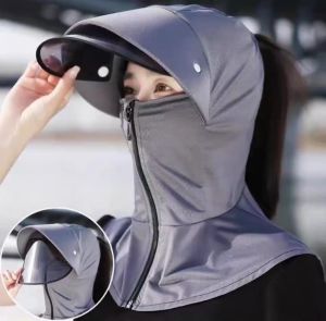 Sun hat Sunscreen cap Outdoor Fashion  cycling electric car seamless Cover sun protection face mask breathable