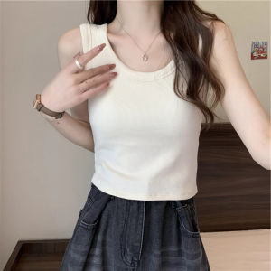 White Strapless Vest Womens New Summer Outdoor Wear Inner Match Wide Shoulder Strap Sleeveless Autumn Winter Short Top Women