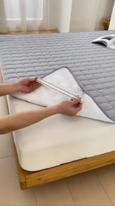 แผ่นรองฉี่4ชั้นกันน้ำกันเปื้อนกันลื่น 3/3.5/5/6ฟุต ผ้าปูที่นอน มีรัดมุม กันลื่น ระบายอากาศได้ดี ฝ้าย100%