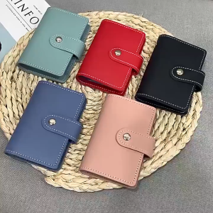 JS SHOP Credit Card Holder Wallet Business ID Card Case Book Mini Case Holder Organizer Wallet Soft PU Leather Wallet With 26 Card Slots