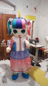 Kostum Maskot Badut Karakter LOL Setelan Dewasa Lucu