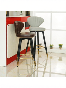 MOLORE | Nordic Bar Stool Faux Leather Backrest