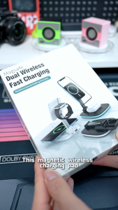 Smartify Homes Foldable Strong Magnetic 15W Wireless Charger Mobile Phone Holder Safety Protection Charger For Android / iPhone /Samsung Galaxy