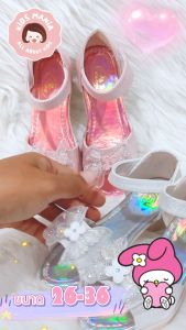 รองเท้าคัชชูเจ้าหญิงเด็ก ลายโบว์กิลเตอร์ เท้าแฟชั่นส้นสูงใส่ออกงาน หรือใส่ไปเที่ยวก็ดี พื้นนิ่มสำหรับเด็ก