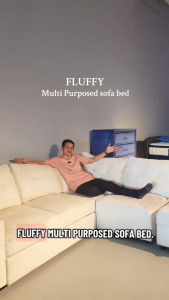 [FREE INSTALLATION] I HOME FLUFFY Premium Corner Sofa | Multifunction 4 Seater Storage Cup Holder