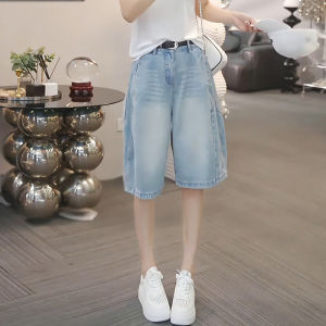 XIANGHOUMINCHU | Light Summer Tencel Denim Shorts Womens Flower Bud Design