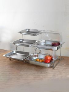 Double-Layer Three-Layer Fruit Plate Rack Buffet Table Fruit Food Display Shelf Tray with Flip Transparent Fresh-Keeping Dust Cover