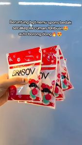 BRASOV Spons Bedak Bulat Pita | Sponge Puff | Make Up Tools Powder | High Quality Puff