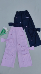 Cute Heart & Bow Design Wide Leg Pants Trendy Coquette Style Outift Casual Loose-Fit Pants for 5 to 12 Years Old Kids Girls