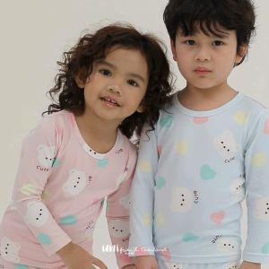 Unifriend 24fw/ชุดนอนเด็กผ้านุ่ม Peach Warm Slim fit