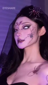 EYESHARE 1 Cặp/2 Chiếc Bộ Kính Áp Tròng Màu Halloween Anime Cosplay - Đỏ Trắng Đen HEMA Kính Trang Điểm Mỹ Phẩm Dùng Một Lần Hàng Năm Cho Mắt