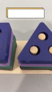 [TM77] Mainan Susun Balok Lobang Tengah / Mainan Mengenal Bentuk Lingkaran Segitiga Persegi / Latihan Sensorik Motorik Anak / Shape Shorting / Mainan Kayu Sortir Bentuk / Wooden Toys