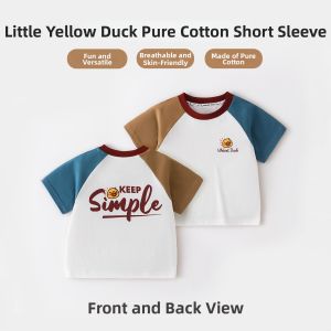 Lomitoo | Contrast Color Raglan Sleeve Short Sleeve T-Shirt Cotton Printed