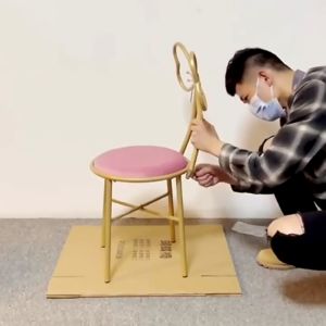 Kursi Kamar Kursi Rias Modern Kursi Kafe Pink Kupu-kupu Kursi
