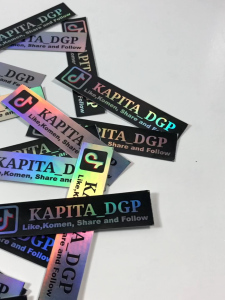 (isi 30 lbr) Hologram Stiker Custom Nama Tik...tok | Stiker Custom nama Stiker sosmed