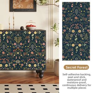 TAISEN | Waterproof Moisture-Proof Thick Self Adhesive Wallpaper for Furniture Wall Paper Remodeling Peel and Stick Wallpaper for Wardrobe Cabinet Bedside Table Desk Room Design