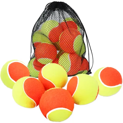 6pcs Kids Tennis Balls Set Soft Elastic Low Compression Pressureless Training Tennis Balls with Carry Bag for Youth Beginner