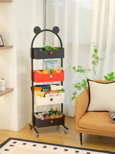 4-Tier Rolling Metal Bookshelf – Movable Arched Open Storage Book Tower with Wheels Modern Narrow Bookcase for Living Room Boudoir Office All Occasion