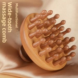 Natural Sandalwood Comb Meridian Massage Hair Brush Whole Body Universal Scratching Brush Personal Hygiene Cleaning Tool