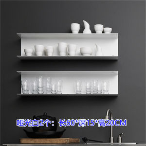 Modern Minimalist Kitchen Partition Wall Mounted Storage Rack Iron Wall-Mounted Bookshelf Dining Room Cup Rack Seasoning Storage Rack Shelf