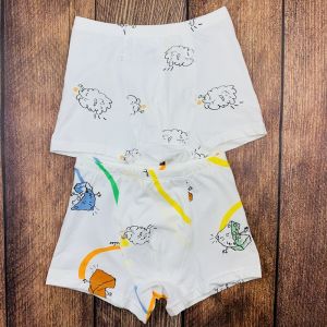 Childrens Cotton Blend Briefs Pack of Two Flat Angle Underwear for Boys And Girls Baby Pants Comfortable Breathable Innerwear