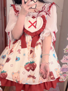 Original Lolita Inner Wear Square Collar Chiffon Bubble Sleeve Summer New Arrival T-Shirt Polyester Material Lolita Shirt