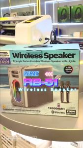 Loa Bluetooth karaoke xách tay REMAX RB-M51 kèm Míc+đèn Led RGB