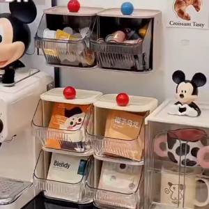 กล่องใส่ของอะคริลิคใส่ (หลายช่อง) - แยกเก็บแคปซูลกาแฟ/ถุงชา - ชั้นวางของ จัดระเบียบได้ดี G3616