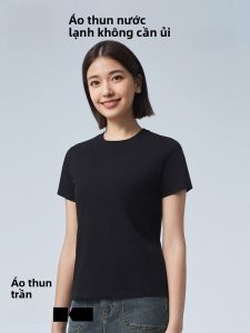 MiiOW | Áo thun cotton Modal mùa hè cổ tròn tay ngắn chống nhăn không cần ủi thoải mái thoáng khí cho nữ
