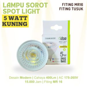 LAMPU SOROT MR16 5 WATT KUNING SPOT LIGHT FITING TUSUK MR16
