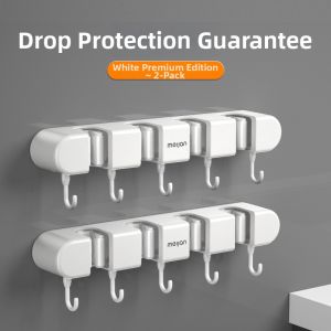 MEIJIAN | Wall Mount Broom Holder Strong Adhesive No Drill Installation