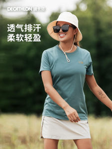 เสื้อยืดคอกลมแขนสั้นสำหรับผู้หญิง Decathlon แห่งชาติ ระบายอากาศได้ดี แห้งเร็ว สำหรับการวิ่งและออกกำลังกาย ฤดูร้อน 2019