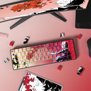 WOMIER 130 Keys Sakura Pink Side Print PBT Keycaps Dye-sublimation Cherry Profile Key caps for Cherry MX Switches Mechanical Gamer Keyboard
