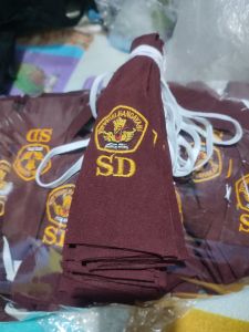 dasi maroon bordir putra putri panjang 20cm
