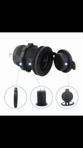 Chống Thấm Nước 12V 24V Ổ Cắm Bật Lửa Thuốc Lá Ổ Cắm Điện Đa Năng Cho Ô Tô Mềm Xe Máy ATV RV Xe Tải Có Dây D5