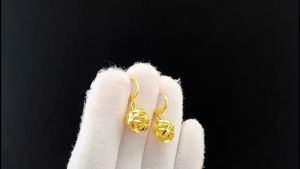 Hoa Tai Mạ Vàng Hợp Kim Không Rỉ Khuyên Tai cài Nữ quả cầu đá BT148