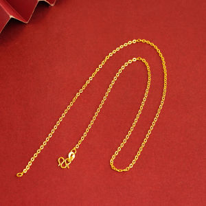 Alluvial Gold Necklace Womens 18K Gold Plating without Pendants New Arrival Gold-Plated Chain Lanyard Choker Gold 925 Colored Gold Chain Jewelry