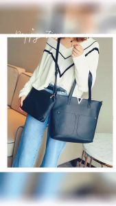 สินค้าขายดี กระเป๋าสะพาย Fashion handbag รุ่น saffiano shopper bags สองถุง หนึ่งใบใหญ่และใบเล็ก JB002